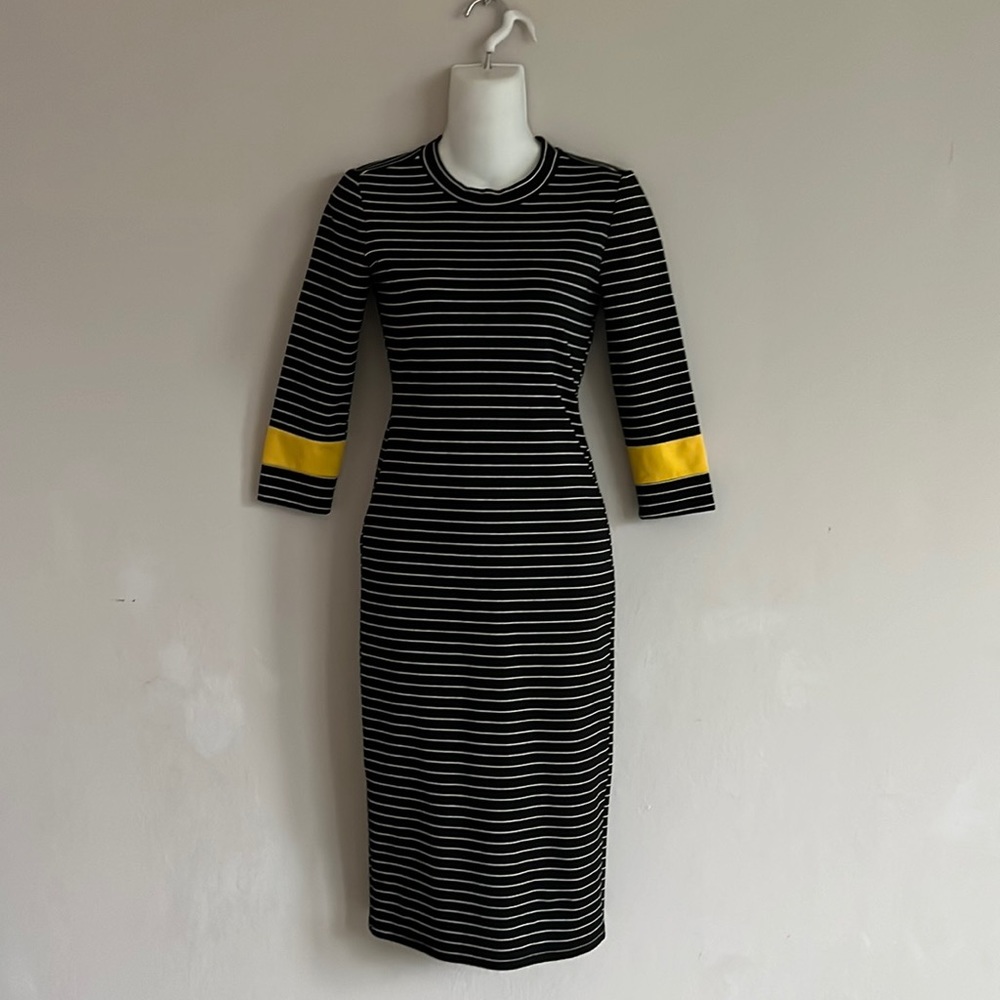 Midi stripe yellow dress